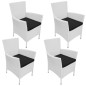 vidaXL Set de comedor de jardín 5 piezas ratán sintético blanco crema