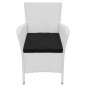 vidaXL Set de comedor de jardín 5 piezas ratán sintético blanco crema