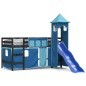 vidaXL Cama alta para niños con torre madera pino azul 90x200 cm vidaXL Cama alta para niños con torre madera pino azul 90x200 cm