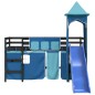 vidaXL Cama alta para niños con torre madera pino azul 90x200 cm vidaXL Cama alta para niños con torre madera pino azul 90x200 cm
