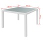 vidaXL Set de comedor de jardín 5 piezas ratán sintético blanco crema