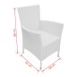 vidaXL Set de comedor de jardín 5 piezas ratán sintético blanco crema