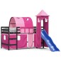 vidaXL Cama alta para niños con torre madera pino rosa 80x200 cm vidaXL Cama alta para niños con torre madera pino rosa 80x200 cm