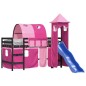 vidaXL Cama alta para niños con torre madera pino rosa 80x200 cm vidaXL Cama alta para niños con torre madera pino rosa 80x200 cm