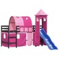 vidaXL Cama alta para niños con torre madera pino rosa 80x200 cm vidaXL Cama alta para niños con torre madera pino rosa 80x200 cm