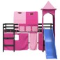vidaXL Cama alta para niños con torre madera pino rosa 80x200 cm vidaXL Cama alta para niños con torre madera pino rosa 80x200 cm