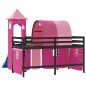 vidaXL Cama alta para niños con torre madera pino rosa 80x200 cm vidaXL Cama alta para niños con torre madera pino rosa 80x200 cm
