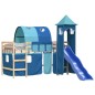 vidaXL Cama alta para niños con torre madera pino azul 80x200 cm vidaXL Cama alta para niños con torre madera pino azul 80x200 cm