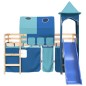 vidaXL Cama alta para niños con torre madera pino azul 80x200 cm vidaXL Cama alta para niños con torre madera pino azul 80x200 cm