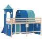 vidaXL Cama alta para niños con torre madera pino azul 80x200 cm vidaXL Cama alta para niños con torre madera pino azul 80x200 cm