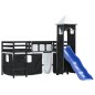 vidaXL Cama alta niños con torre madera pino blanco negro 90x190 cm vidaXL Cama alta niños con torre madera pino blanco negro 90x190 cm