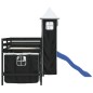 vidaXL Cama alta niños con torre madera pino blanco negro 90x190 cm vidaXL Cama alta niños con torre madera pino blanco negro 90x190 cm