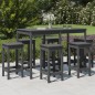 vidaXL Set de mesa y taburetes altos jardín 7 piezas madera pino gris vidaXL Set de mesa y taburetes altos jardín 7 piezas madera pino gris