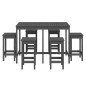 vidaXL Set de mesa y taburetes altos jardín 7 piezas madera pino gris vidaXL Set de mesa y taburetes altos jardín 7 piezas madera pino gris