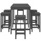vidaXL Set de mesa y taburetes altos jardín 7 piezas madera pino gris vidaXL Set de mesa y taburetes altos jardín 7 piezas madera pino gris