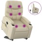 vidaXL Sillón reclinable de masaje de pie cuero artificial color crema vidaXL Sillón reclinable de masaje de pie cuero artificial color crema