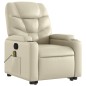 vidaXL Sillón reclinable de masaje de pie cuero artificial color crema vidaXL Sillón reclinable de masaje de pie cuero artificial color crema