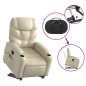 vidaXL Sillón reclinable de masaje de pie cuero artificial color crema vidaXL Sillón reclinable de masaje de pie cuero artificial color crema