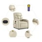 vidaXL Sillón reclinable de masaje de pie cuero artificial color crema vidaXL Sillón reclinable de masaje de pie cuero artificial color crema