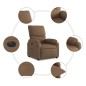 vidaXL Sillón reclinable eléctrico de tela marrón vidaXL Sillón reclinable eléctrico de tela marrón