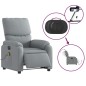 vidaXL Sillón reclinable de masaje eléctrico tela gris claro vidaXL Sillón reclinable de masaje eléctrico tela gris claro