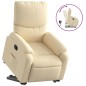 vidaXL Sillón reclinable elevable de tela color crema vidaXL Sillón reclinable elevable de tela color crema