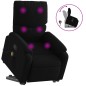 vidaXL Sillón reclinable de masaje elevable tela negro