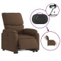 vidaXL Sillón eléctrico reclinable elevable de tela marrón vidaXL Sillón eléctrico reclinable elevable de tela marrón