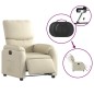vidaXL Sillón reclinable eléctrico de cuero sintético crema vidaXL Sillón reclinable eléctrico de cuero sintético crema