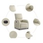 vidaXL Sillón reclinable eléctrico de cuero sintético crema vidaXL Sillón reclinable eléctrico de cuero sintético crema
