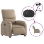 vidaXL Sillón reclinable eléctrico de cuero sintético color capuchino vidaXL Sillón reclinable eléctrico de cuero sintético color capuchino