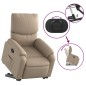vidaXL Sillón reclinable elevable cuero artificial color capuchino