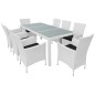 vidaXL Set de comedor de jardín 9 piezas ratán sintético blanco crema vidaXL Set de comedor de jardín 9 piezas ratán sintético blanco crema