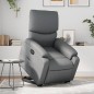 vidaXL Sillón reclinable elevable eléctrico de cuero sintético gris vidaXL Sillón reclinable elevable eléctrico de cuero sintético gris