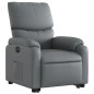 vidaXL Sillón reclinable elevable eléctrico de cuero sintético gris vidaXL Sillón reclinable elevable eléctrico de cuero sintético gris
