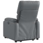 vidaXL Sillón reclinable elevable eléctrico de cuero sintético gris vidaXL Sillón reclinable elevable eléctrico de cuero sintético gris