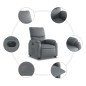 vidaXL Sillón reclinable elevable eléctrico de cuero sintético gris vidaXL Sillón reclinable elevable eléctrico de cuero sintético gris