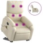 vidaXL Sillón de masaje elevable eléctrico cuero sintético crema vidaXL Sillón de masaje elevable eléctrico cuero sintético crema