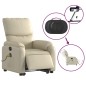 vidaXL Sillón de masaje elevable eléctrico cuero sintético crema vidaXL Sillón de masaje elevable eléctrico cuero sintético crema