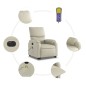 vidaXL Sillón de masaje elevable eléctrico cuero sintético crema vidaXL Sillón de masaje elevable eléctrico cuero sintético crema