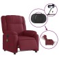 vidaXL Sillón de masaje reclinable eléctrico tela rojo tinto vidaXL Sillón de masaje reclinable eléctrico tela rojo tinto