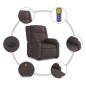 vidaXL Sillón masaje eléctrico reclinable elevable tela marrón oscuro vidaXL Sillón masaje eléctrico reclinable elevable tela marrón oscuro