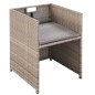 vidaXL Set comedor de jardín 9 piezas y cojines ratán sintético beige