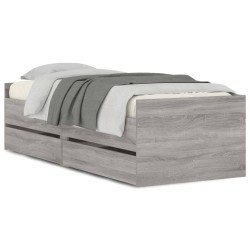 vidaXL Estructura de cama con cajones gris Sonoma 100x200 cm