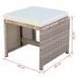 vidaXL Set comedor de jardín 9 piezas y cojines ratán sintético beige