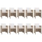 vidaXL Set comedor de jardín 11 piezas y cojines ratán sintético beige