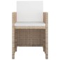 vidaXL Set comedor de jardín 11 piezas y cojines ratán sintético beige