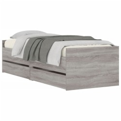 vidaXL Estructura de cama con cajones Sonoma gris 75x190 cm