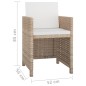vidaXL Set comedor de jardín 11 piezas y cojines ratán sintético beige