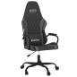 vidaXL Silla gaming de masaje cuero sintético negro y gris vidaXL Silla gaming de masaje cuero sintético negro y gris
